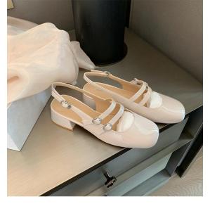 Korean Mary Janes sandals for women block sandals cute round toe shoes paty sandals with heels fashion Thick soled high heels for women Classic student shoes Leather heels Beach shoes