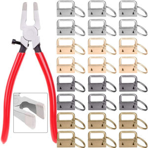 40 metal woven belt end clips with rope clips 25mm key hook clips zipper clips and hook installation pliers
