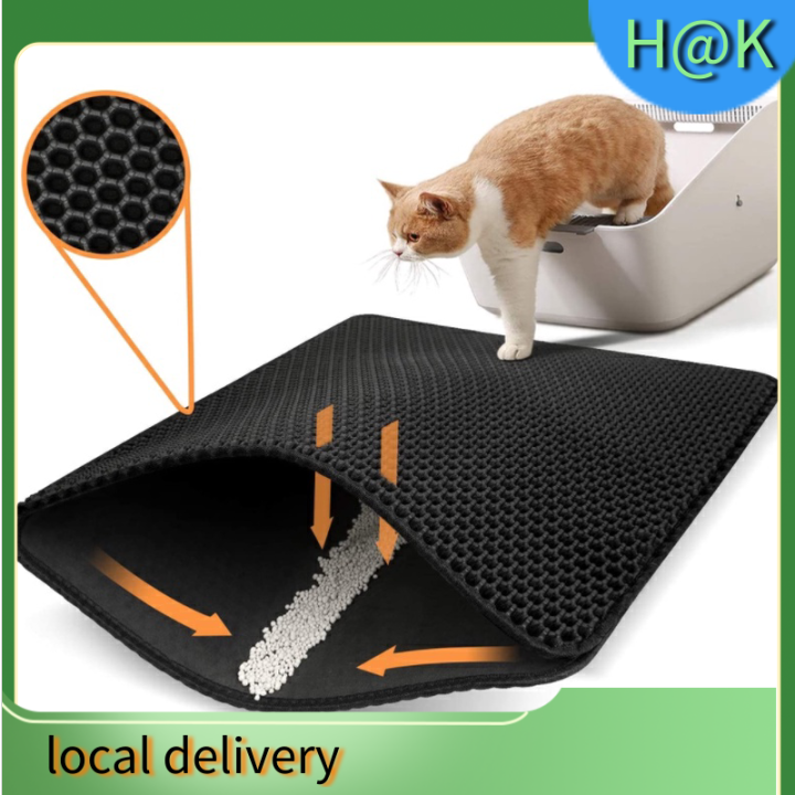 Waterproof Cat Litter Trapper Mat EVA Double Layer pet cat litter pad  Bottom Non-slip Litter Box Mat Lazada PH