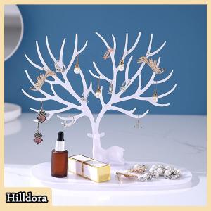 [Hilldora] Jewelry Display Stand Tray Tree Storage Racks Earrings Necklaces Rings Jewelry Boxes Case Desktop Organizer Holder Make Up Decor