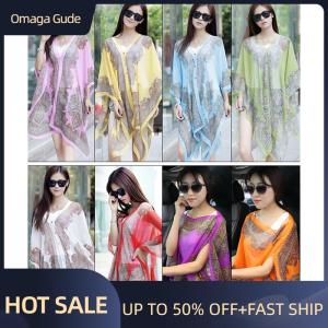 Omaga Summer Sun Protection Chiffon Printed Scarf Veil Scarf Polyester Shawls For Women Beach Silk Variable Decorative Shawl