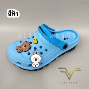 VIDVIEW !!ลดสนั่น!! รองเท้าหัวโต ลาย Line Friends หญิง Adda 5TD24WC พื้น 2density ถนอมเท้า เบอร์ 36-39 ฟรี Jibbitz รองเท้าแฟชั่น