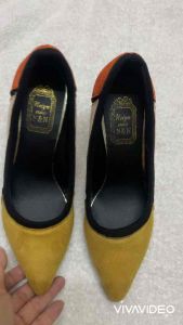 Giày bít da lộn 7 cm