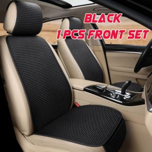 Premium Car Seat Cushion Cover Universal Flax Non-Slip Washable Cushion Set Car Front Back Seat Protector Covers Kusyen Kereta Car Interior Accessories