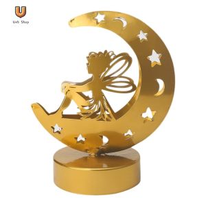 Creative Eid Mubarak Candle Lamp Multi-Purpose Ramadan Crescent Night Light Table Decor Lantern for Islamic Muslim Party Decor [Ueb Shop]