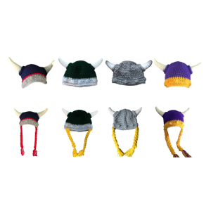 Unique Bull Horn Hat for Kids Ages 3-10 Years Knitted Wig Caps Photoshoots Props for Themed Event and Daily Wear