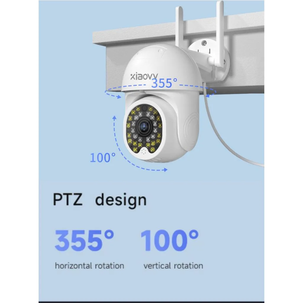 Gadgetoo Xiaovv P12 4G Lte Sim Card Ver Ptz 360 Fhd 1080P 2Mp Security Camera
