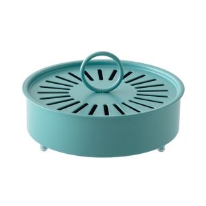 FOUNDTWO Portable Mosquito Coil Holder Round with Cover Incense Burner Box Creative Large Incense Burner Case Household