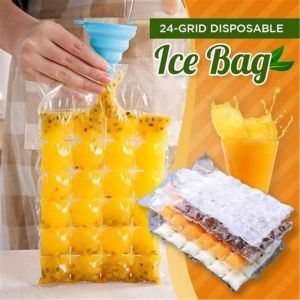 10/50Pcs Disposable Plastic Ice Making Bags 24 Grids Self-sealed Ice Packs Maker Cube DIY Summer Drinking Tool