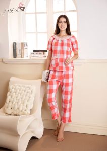 Bộ lửng cổ tròn viền ren mặc nhà JUBBIE - 32570