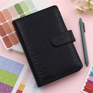 GIORGIONE Stationery Diary Agenda A6 Notebook Crocodile Pattern Ring Binder PU Leather Notebook Cover Binder Cover Notepad Cover Loose-Leaf Cover
