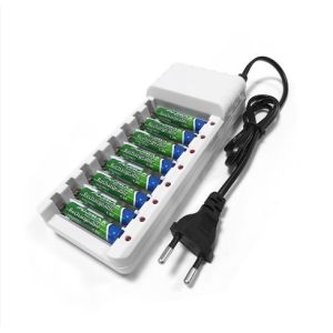 PUJIMAX-Pengisi daya baterai universal 8 slot pengisi daya baterai AA / AAA Ni-MH/ni-cd colokan Eropa