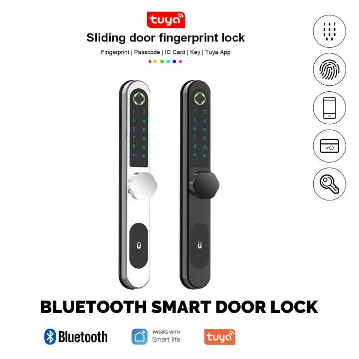 Fingerprint Lock Gate Sliding door Lock Tuya App RFID Code Keyless Smart Lock Digital Electronic Door Lock for Glass Door