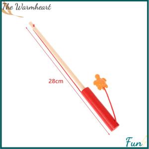 【The Warmheart】 Baby Magnetic Fishing Toy Childrens Fishing Rod Extended Wooden Fishing Rod Built-in Strong Magnetic Hook Fishing