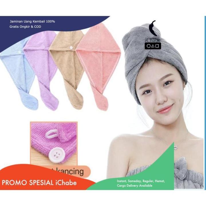 [Bisa COD NEW] Handuk Keramas Pengering Rambut Microfiber Hair Wrap ...