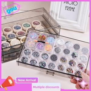 gou Nail Polish Adhesive Storage Box Jewelry Storage Box Divided Box Transparent Large Capacity Nail Salon Desktop Storage Box