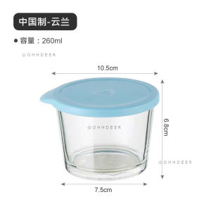 OHHDEER Food Container with Airtight Lid Glass Round Meal Prep Container Wide Mouth Food Storage