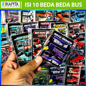 (isi 20 stiker) Tempelan Bus mania Glosy anti air bahan Graftac Stiker bus keren sticker bus mania stiker bus kids panda