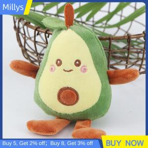 Millys ตุ๊กตาอโวคาโดใส่ผลไม้รูปตัวการ์ตูนน่ารักพวงกุญแจตุ๊กตาของเล่นกระเป๋าเป้สะพายหลังพวงกุญแจเครื่องประดับของขวัญ