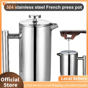 Camping Stainless Steel Coffee Maker Double Wall Portable Coffee Pot for Adventure and Travel