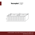 อ่างล้างจานแกรนิต 2 หลุม แบบฝัง Tecnoplus รุ่น TNP 838457 CB ขนาด 83.8 ซม. ลึก 25.4 ซม.แถมก๊อกดำ. 