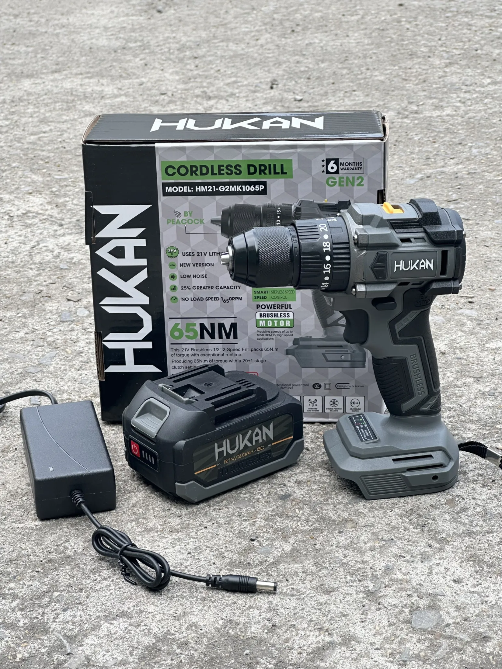MÁY KHOAN BÊ TÔNG PIN HUKAN HM21 G2MK1065P