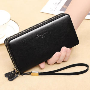 BANYANU Large Capacity Original Genuine Leather Wallet Women Double Zipper Purse Lady Phone Hand Bag for Evening Dinner Wedding New Design 2025