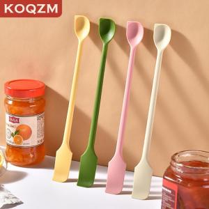 [COD] KOQZM KITCHEN 1Pcs Silicone Spatula Heat Resistant Long Handle Dual-Ended Scraper With Spoon Jam Spatulas Kitchen Gadget Kitchen Accessories