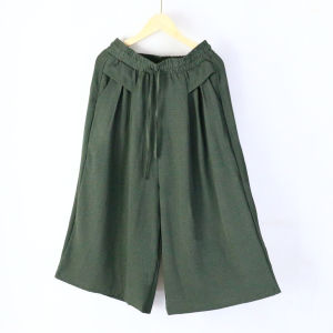 กางเกงผ้าคอตตอนลินินธรรมชาติ ใส่แล้วเย็นสบาย 7187
