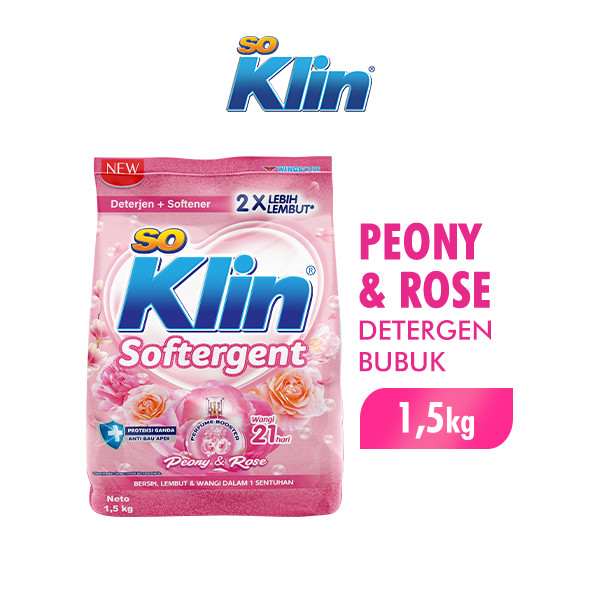 SOKLIN Deterjen Bubuk Softergent Peony & Rose 1.5 Kg
