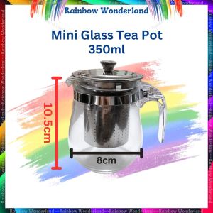 【IN STOCK KL】Mini Glass Tea Pot 350ml With Filter
