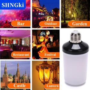 SHNGki 1Pc LED ngọn lửa hiệu ứng lửa ánh sáng bóng đèn E27 mô phỏng thiên nhiên nhấp nháy đèn trang trí nội thất