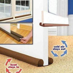 SH Under Door Draft Stopper with Adjustable Double Draft Noise Reduction for Home for Standard Doors Vintage Style Canvas