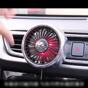 Car Mini Air Conditioner Fan USB Fan Air Outlet Lighting LED Flash for Creative Auto Three-speed Cooling Fan Portable Co