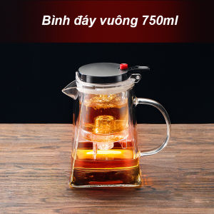 [Siêu Sale] Ấm pha trà văn phòng BT-06 Ấm pha trà thủy tinh Bình pha trà thủy tinh chịu nhiệt có Bộ lọc trà và Nút ấn Dung tích 750ml/1000ml