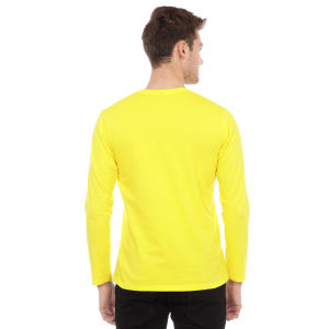 Kaos Polos Pria Oneck Lengan Panjang Bahan Katun Combed 30s Warna Kuning Kenari