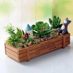💥🎁Free Gift🎁💥Wood Planter Box Garden Plant Pot Decorative Yard Micro Landscape Flower Vintage Succulent Container Plant Pot Gardening Device