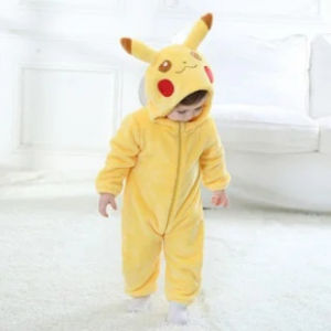 Anime Baby Romper pikachu Snorlax Onesie Newborn Boy Girl Clothes Flannel Soft Pajama Halloween Jumpsuit Kawaii Toddler Outfit