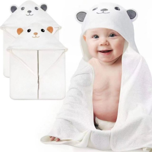 SKISOPGO Toddler Baby Hooded Towels Infant Bathrobe Super Soft Bath Towel Blanket Newborn Warm Swaddle Wrap