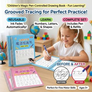 Groove Magic Pen Control Training Book Reusable Handwriting Practice Copybook Kids Preschool Writing Skills Development Educational Learning Activity Toy