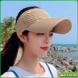 Nexlent Women Summer Outdoor Beach Sunscreen Knitted Sun Hat