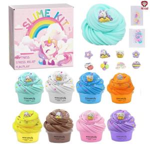 [SG Seller] Creative DIY Decor Slime Kit Fluffy Butter Slime Fruit Slices Charms Fidget Stress Relief Toy