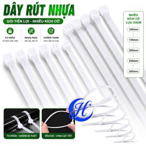 1 Gói dây rút nhựa trắng dây thít dây lạt rút gọn dây điện cột rút nhanh chóng tiện lợi - H&H store