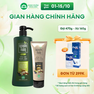 Bộ Dầu gội 470g và Dầu xả 160g Nguyên Xuân xanh dưỡng tóc - Dành cho tóc khô xơ hư tổn