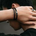 Guteninc - Gelang Kulit Two Layer Black Guten Bracelet. 
