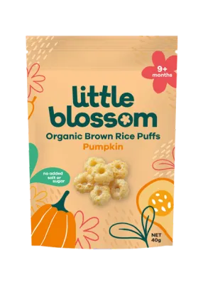 Little Blossom Organic Brown Rice Puffs - Pumpkin