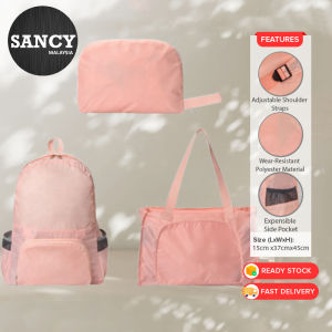 SANCY 3 in 1 Foldable 35L Backpack Travel Portable Daypack & Tote Bag Beg Lipat Galas Harian Beg Tangan - Fulfilled by SANCY