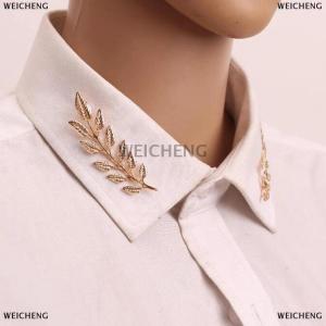[COD] WEICHENG 1 Pair Delicate Tree Leaf Brooches Pins Jean Shirts Suits Lapel Pin Retro Broche