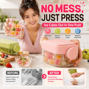 Water Injection Press Kettle Ice Tray Home DIY Ice Cube Mold Quick Demolding Leak-Proof Ice Maker Mold 吸管杯按压脱冰冰壶