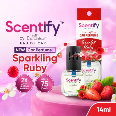 Scentify Eau De Car Scarlet Ruby 14ml | 2X Long-Lasting Parfum | 2-in-1 Versatile Usage | Scentify by Enchanteur